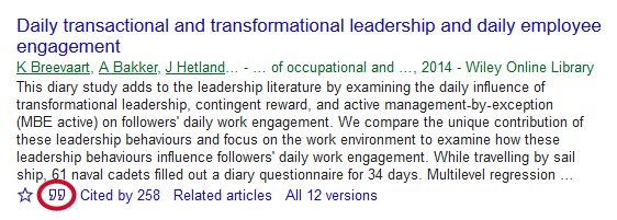 Google Scholar Cite Example