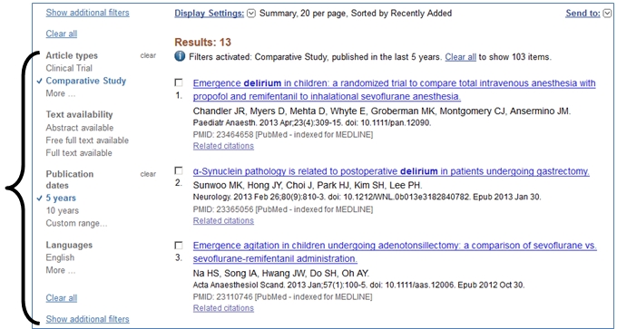 PubMed search results