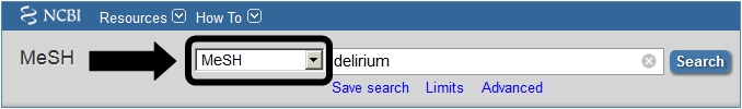 Searching MeSH headings